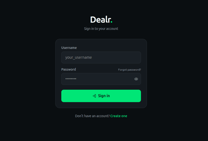 Dealr API slide 1